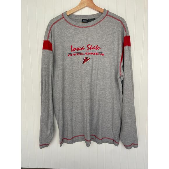 Vintage Iowa State Long Sleeve Shirt Men's Large, Gray Embroidered Logo, 90's - Picture 1 of 4